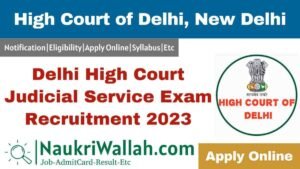 Delhi Judicial Service Examination 2023 Mains Admit Card 53 Post